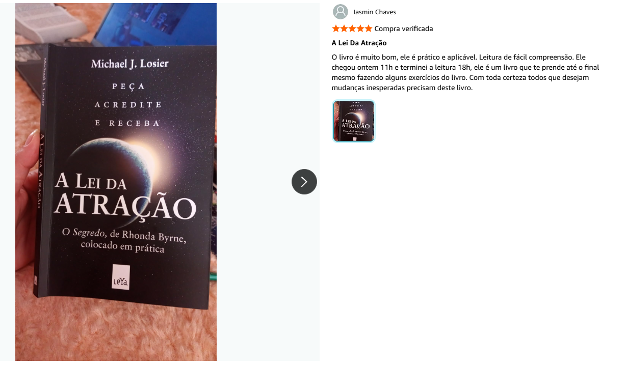 Foto do livro enviada por Iasmin Chaves em avaliação na Amazon