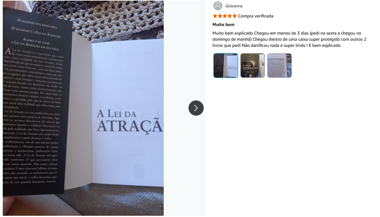 Foto do livro enviada por Giovanna em avaliação na Amazon